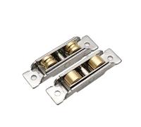 Poulie de fenêtre coulissante silencieuse en acier inoxydable, type 77/88, 4 pièces, coque cuivre(88 Type Flat 4pcs)