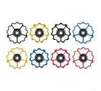 Poulie de guidage de dérailleur arrière en alliage d'aluminium 11T 13T pour vélo de route VTT avec trou de montage de 4 mm, 5 mm, 6 mm (11T (rouge)