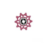 Poulie de guidage de dérailleur pour vélos de route et VTT avec corps en alliage d'aluminium et géométrie optimisée pour la précision du changement de vitesse (10T rose)