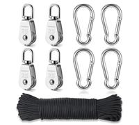 Poulie De Levage, 4 Pièces Poulie Inox M25, Poulie De Levage En 304 Acier Inoxydable, Pour Cordes Et Câbles Avec 4mm Corde 30M