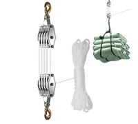 Poulie de levage d'objets lourds, poulie de corde d'amarrage, poulie de levage de garage à 4 roues, économie d'effort de poulie de levage d'auvent de corde de 1,5 m, puissance de levage