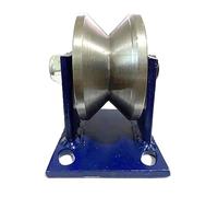 Poulie de Levage Mouflage Acier,Poulie Roue à Rainure en V,Poulie à Double Roulement,Roulette Rigide Robuste,pour Portail Coulissant,Câble Métallique,Industriel,Charge 1 Tonne (120mm)