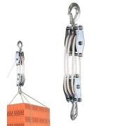 Poulie De Palan À Corde, Block and Tackle, Système De Poulie De Blocage Et D'attaque, Poulies Robuste À Résistance À La Rupture De 2200 LB, Système De Bloc De Roue Et De Matériel