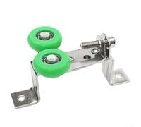 Poulie de porte coulissante à rail supérieur avec roue d'arrêt réglable pour portes d'armoire, roues à roulement à billes pour un glissement sans effort et construction en fer chromé (taille L, grande