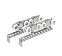 Poulie de porte coulissante en acier inoxydable 304, 2 pièces, rouleau suspension, rail à haute charge, accessoires quincaillerie(8wheels)