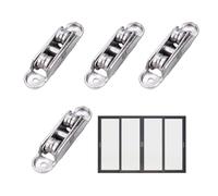 Poulie de porte coulissante - Matériel de rouleau de fenêtre | Double roue en de zinc avec angle réglable, roulettes lisses pour chambre à coucher, balcon, salon, cuisine, portes d'étude