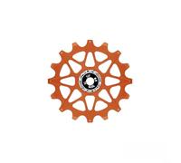 Poulie de rechange pour dérailleur de vélo 10T, 12T, 14T, 16T avec construction en aluminium et système de roulement à grande vitesse (12T-Orange)