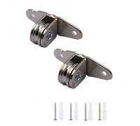 Poulie de renvoi à roulements duplex, poulie à câble avec roulements à billes, poulies de renvoi en métal, avec 4 vis et 4 manchons en plastique blanc (2 pièces)