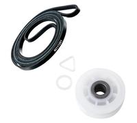 Poulie de renvoi de sèche-linge 279640 et courroie d'entraînement 40111201 compatible avec les meilleures marques - Remplace PS11741913, AP6009126, 14218936, WE4M160, WE4M205, WE4X258