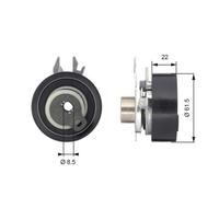 Poulie De Tension Courroie Crantée Gates T43061 Powergrip™ pour Seat VW