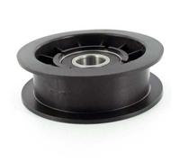 Poulie de traction à gorge plate sur roulement adaptable CASTELGARDEN et GGP pour machines SD98 et SD108. Remplace origine: 25601554/0 et 125601554/0. Ø: ext: 85,7mm, Ø int:17mm H: 27mm