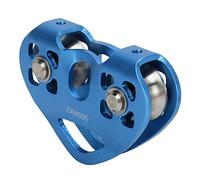 Poulie de Tyrolienne à Double Escalade, en Forme de Cœur, pour l'escalade et Le Transport de Marchandises, 30KN, Alliage D'aluminium et Matériau en Acier Inoxydable (Blue)