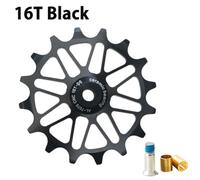 Poulie de vélo 16/18T en céramique avec design étroit et large pour une conduite efficace (noir 16T)