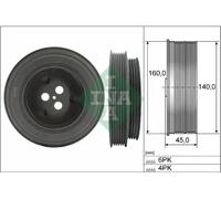 Poulie de vilebrequin avec amortisseur de vibrations 544 0131 10 INA pour FORD