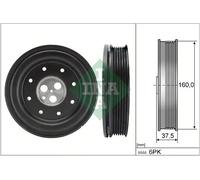 Poulie de vilebrequin avec amortisseur de vibrations 544 0134 10 INA pour JAGUAR
