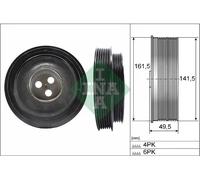 Poulie de vilebrequin avec amortisseur de vibrations 544 0166 10 INA pour FORD