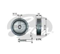 Poulie de vilebrequin TVD1008A GATES pour RENAULT OPEL