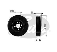 Poulie de vilebrequin TVD1009 GATES pour AUDI SEAT SKODA VW