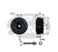 Poulie de vilebrequin TVD1037A GATES pour BMW 3 3 Touring 5 5 Touring