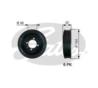 Poulie de vilebrequin TVD1130 GATES pour OPEL CHEVROLET