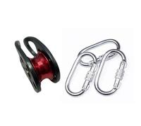 Poulie d'escalade 20KN pour escalade, poulie en alliage d'aluminium léger avec haute capacité de charge, compatible avec divers harnais et cordes, design compact pour l'alpinisme et la spéléologie