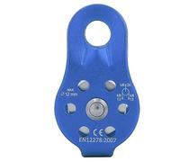 Poulie d'escalade 26KN en Alliage d'aluminium Simple poulie de Corde pivotante poulie résistante Roue dispositifs ascendants extérieurs[Bleu]