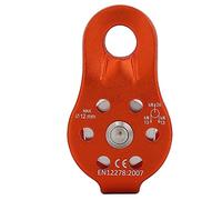 Poulie d'escalade, Sécurité Haute Performance 26 KN, Poulie de Progression Alliage Aluminium Léger Pivotant pour Corde 12 mm Orange for Grimpeurs en Salle et en Falaise