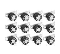 Poulie directionnelle à rouleau monté sur le côté, roues silencieuses en caoutchouc TPE, roulettes universelles for meubles, tiroirs, armoire, roue sans effort(12 PCS)