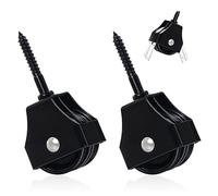 Poulie Double Renvoi Câbles Avec Vis - Gréement Lourd de Rotative Mouflage Câble Kit Unique Fitness, Poulies Pour Appareils Fitness, DIY, Gym, Métallique Rotative Poulie (Black, 2pcs)