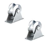 Poulie en acier inoxydable for portail coulissant, roulette robuste, 2 pièces, double roulement silencieux, for rail à câble métallique(Slot Width 16MM)