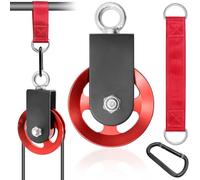 Poulie en Alu de 90 mm, Roue de Traction à Rotation à 360 Degrés Pour Système de Poulie, Poulie de Corde de Fitness avec Support en U & Crochet à Ressort, Équipement de Salle de Sport DIY