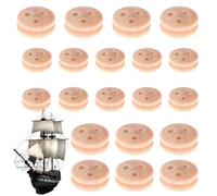 Poulie en bois, roues artisanales en bois | Petite réa en bois - Kit de construction de maquettes de navires en bois 20x, fournitures de construction de maquettes de navires pour hommes et femmes