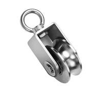 Poulie en forme de U en acier inoxydable 304, double roulement, levage silencieux, roue robuste amovible à 360°, idéale pour le gréement et le levage (kit 3V)