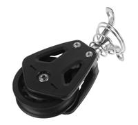 Poulie Marine à Simple Galet Pivotant, Roulement Nylon Acier Inox Noir | Installation Rapide, Usage en Milieu Marin, pour Ligne D’ancre Kayak et Bateaux