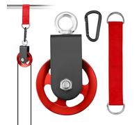 Poulie Musculation 90mm, Poulie de Corde de Fitness 300kg avec Support Fixation en U, Mousquetons et Sangles de Connexion Poulies pour Appareils de Fitness DIY Gym