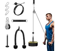 Poulie Musculation Maison, Cable Machine Musculation Poulie Haute et Basse avec Corde Triceps pour Entraînement en Force des Bras Triceps Dos