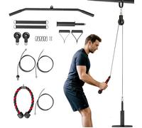 Poulie musculation maison - SPORTNOW - entraînement des bras LAT pulldown - exercices de flexion des biceps, des triceps et des