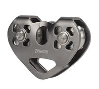 Poulie Pivotante d'escalade en Aluminium avec Chariot Double à Vitesse Tandem - Poulie de Tyrolienne Compatible avec Fil en Acier Inoxydable pour Activités de Plein Air