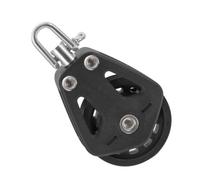Poulie Pivotante Simple en Nylon pour Voilier, Acier Inoxydable Noir | Charge Stable, Tête Rotative, Roulement Lisse, pour Corde et Cordon, Usage Extérieur, Bateau Style Aléatoire