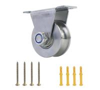 Poulie pour cordes, Roue à rouleaux en acier inoxydable 48mm avec 4 vis et 4 tubes d'expansion, Poulie pour câble en acier pour la maison, l'extérieur (Argent)