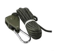 Poulie réglable avec mousqueton, tendeur de corde de haubans de 4 m ou 5 m pour tentes de camping, auvents, auvents et bâches, crochet de suspension antidérapant à verrouillage rapide pour sécuriser