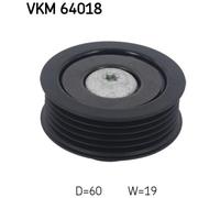 Poulie renvoi/transmission, courroie trapézoïdale à nervures SKF VKM 64018