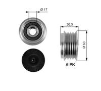 Poulie roue libre, alternateur GATES OAP7051