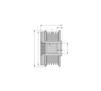 HELLA 9XU 358 038-661 Poulie roue libre, alternateur - Filetage: M17x1,5 - Nombre de gorges: 8 - avec cache