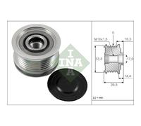 INA Poulie débrayable d'alternateur 1800A138 307019179 5702G8 – compatible FORD & PEUGEOT