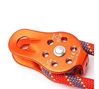 Poulie Simple à Balançoire Latérale, Poulie de Descente Mobile 26KN pour l'escalade, le Tyrolien, l'ascenseur de Sauvetage, la Tyrolienne, etc. (Orange)