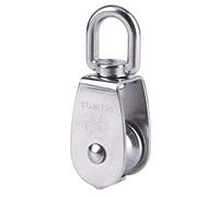 Poulie simple M15/M20/M25/M32 en acier inoxydable, poulie pivotante, charge de 35/75/150/250 kg pour corde de levage - lot unique, argent