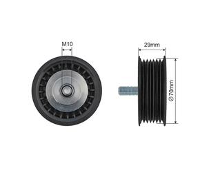 Poulie, Striées Convient pour Porsche Cayenne (9PA) 02-10 OE zu Vergl