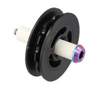 Poulie tendeur de chaîne avec manchon en porcelaine et boulon en alliage Ti pour roue arrière de vélo Brompton M5 P0 8 filetage Nylon 10 mm de diamètre (roue + boulon + manchon)