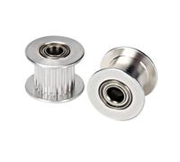 Poulie tendeur GT2 20 dents, 16 dents, alésage 3/4/5 mm, avec roulement, courroie 2GT, largeur 6/10 mm, pièces for imprimantes 3D(16T W6 B3 With T,1PC_SILVER)